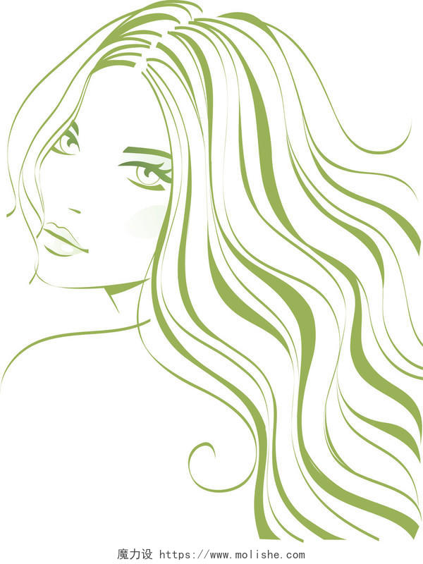 女人绿色的头发女生头发